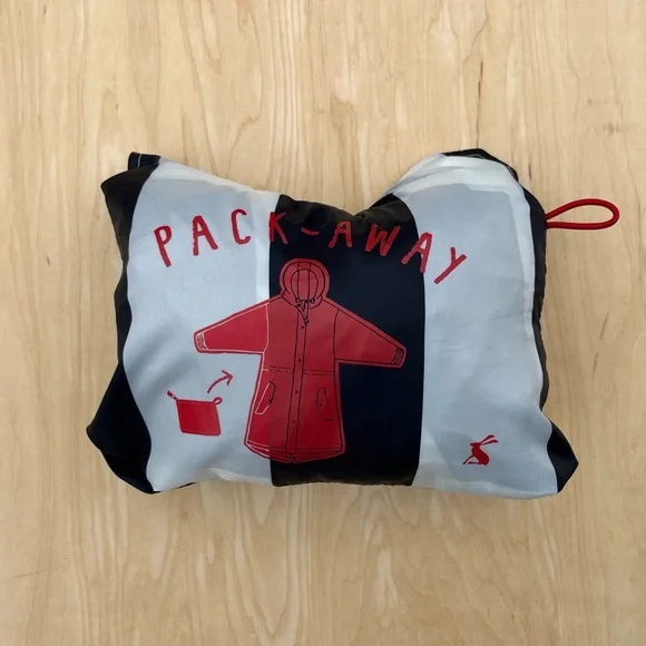 JOULES Right as Rain French Navy Stripe Golightly Raincoat Size 6 Packable - Picture 8 of 16